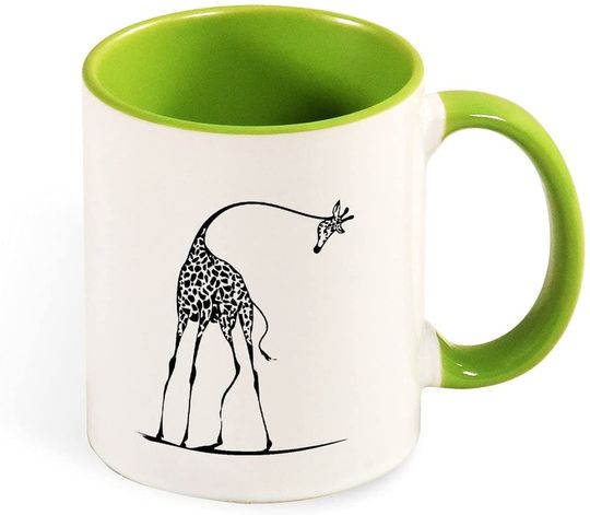 Discover Caneca de Cerâmica com Cor Interna Girafa Presente para Amantes de Animal 325ml