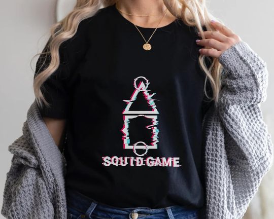Discover T-shirt para Homem e Mulher com Logo de Squid Game