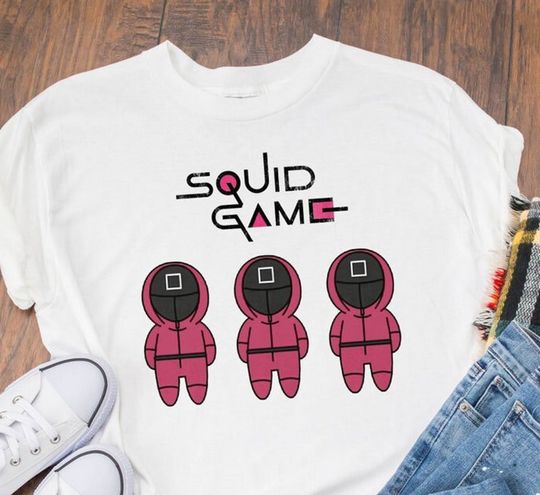 Discover T-shirt para Homem e Mulher com Estampa de Squid Game