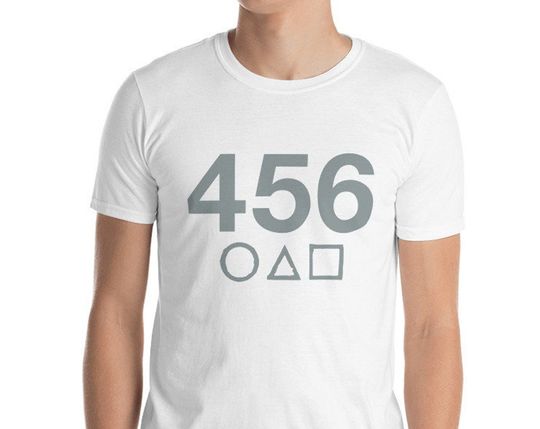 Discover T-shirt para Homem e Mulher Squid Game 456