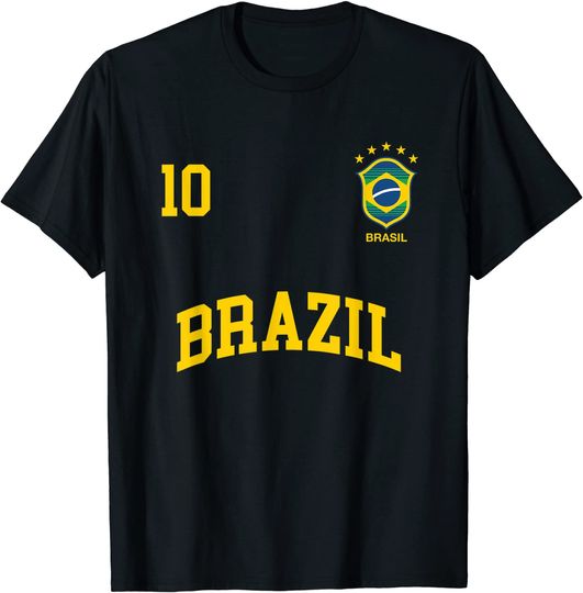 Discover T-shirt Futebol de Brasil Número10 | Camiseta de Futebol | S-3XL