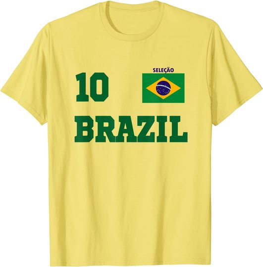 Discover Brazil National Football Team Jersey Style Soccer T-Shirt