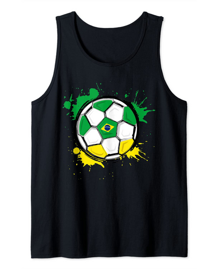 Discover Splash Soccer Ball Brazil Football Jersey Color Paint Tank Top