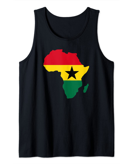 Discover Ghana Ghanaian Africa Map Flag Pride Football Soccer Jersey Tank Top