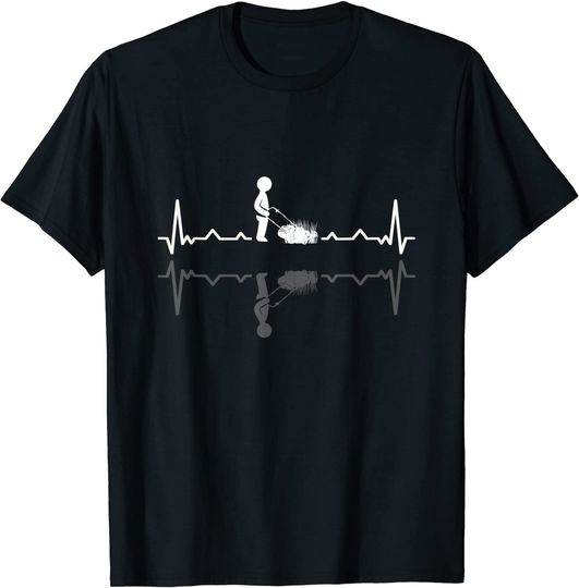 Discover T-Shirt Unissexo Manga Curta Sombra do Cortador de Grama Batimentos de Coração