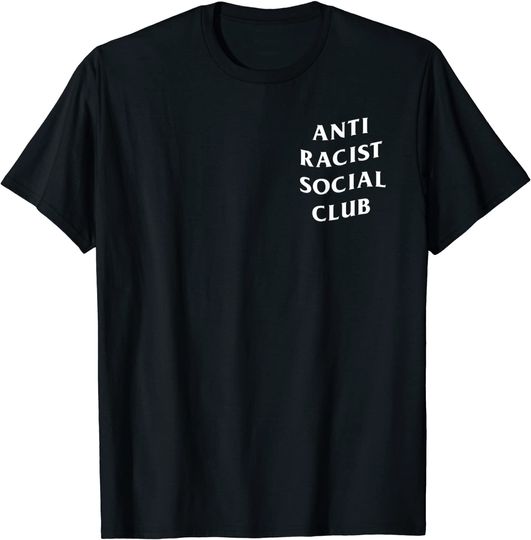 Discover T-Shirt Camisete Manga Curta Letras No Peito Anti Racist Social Club