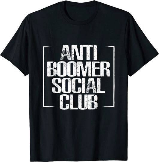 Discover T-Shirt Camiseta Unissexo Vintage Manga Curta Anti Boomer Club Social