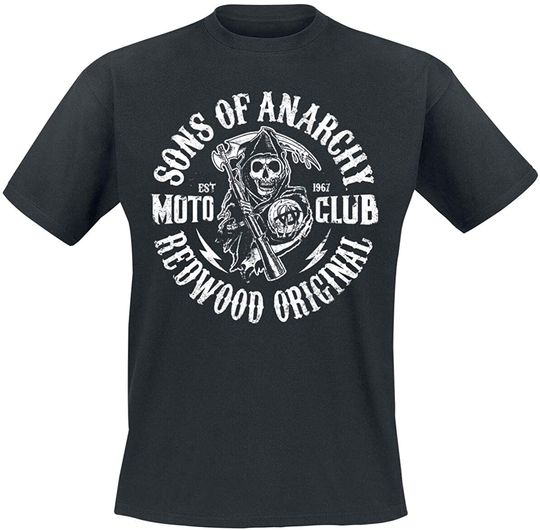 Discover Sons-Of-Anarchy Moto club | T-Shirt Camisete de Terror Manga Curta para Homem e Mulher