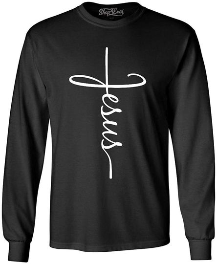 Discover Suéter Sweatshirt para Homem e Mulher Letras Verticais Amor Fé Jesus