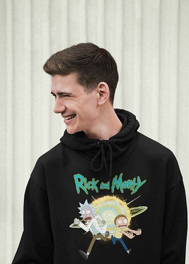 Hoodie Sweatshirt com Capuz para Homem e Mulher Rick e Morty