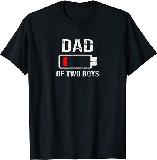 Discover T-shirt para Homem e Mulher Pai das Crianças Bateria Vazia