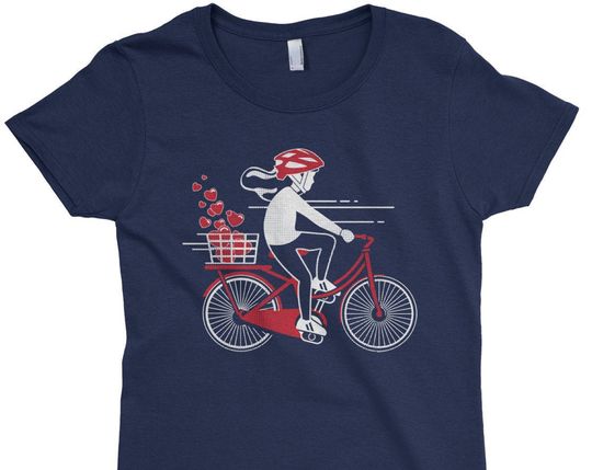 Discover T-shirt para Homem e Mulher Dia dos Namorados Girl Bike