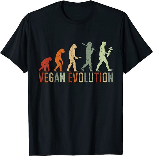 Discover T-shirt para Homem e Mulher Evolução Vegana