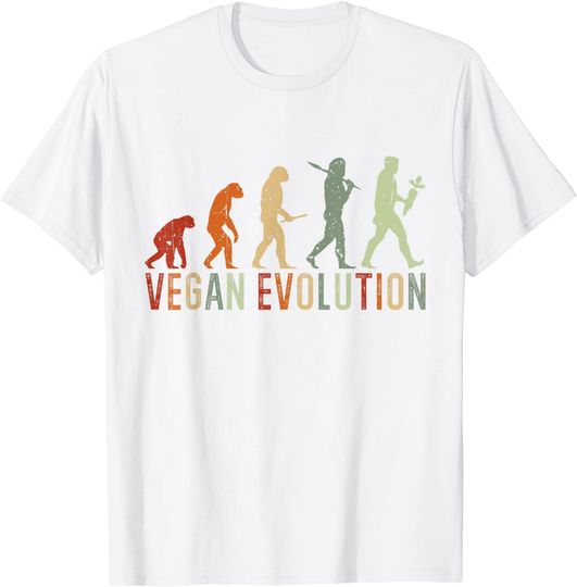 Discover T-shirt para Homem e Mulher Evolução Vegana