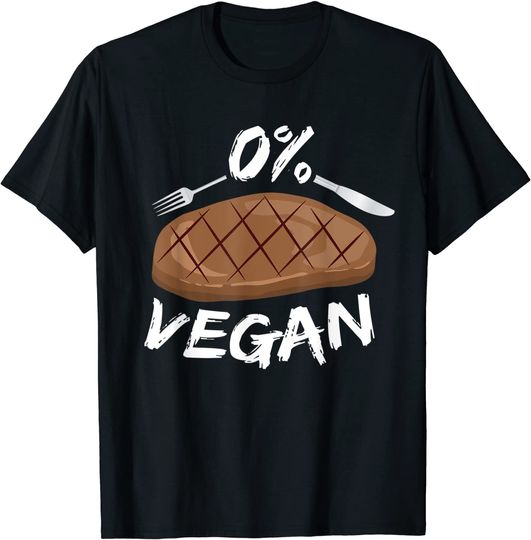 Discover T-shirt Engraçada 0% Vegan Carne Carne