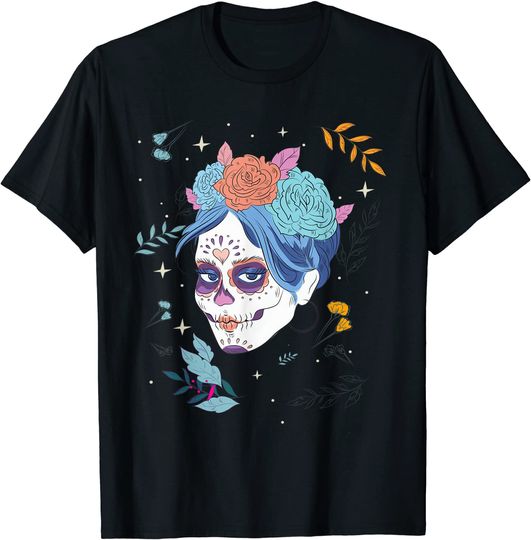 Discover Fantasia Dia dos Mortos  - Mujer de las Flores Camiseta para Homem e Mulher