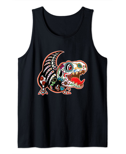 Discover Esqueleto de Dinossauro Dia dos Mortos | T-shirt Camisola sem Mangas para Homem e Mulher