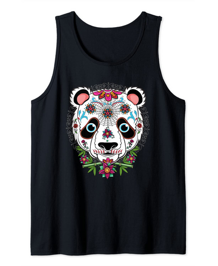 Discover T-shirt Camisola sem Mangas para Homem e Mulher Panda Dia dos Mortos