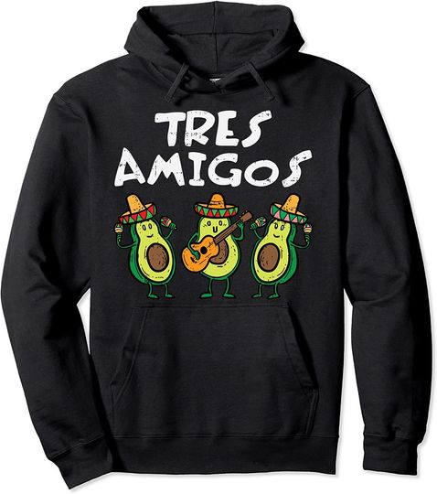 Discover Sweatshirt com Capuz Três Amigos Chamados Guac Cinco de Maio Festa Mexican Vegan
