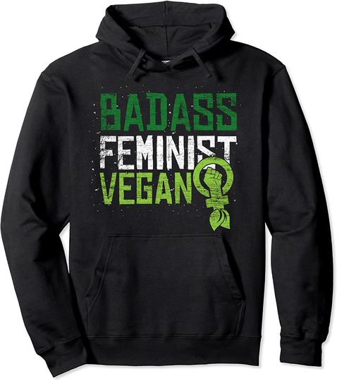 Discover Hoodie Unissexo Badass Feminist Vegan | Sweatshirt com Capuz Vegan