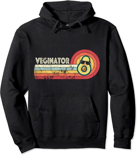 Discover Hoodie Unissexo Veginator Vegan Avocado Vintage Retro