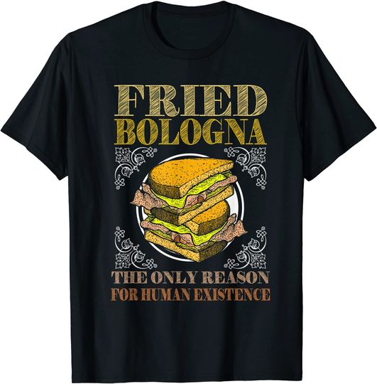 Discover T-shirt Camiseta para Homem e Mulher Bologna Frito Sandwich Dia Almoço Feriado Carne