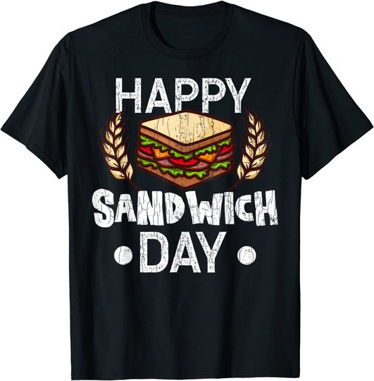 Discover T-shirt para Homem e Mulher Happy Sandwich Day | Feliz Dia do Sanduíche