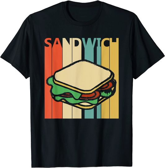 Discover T-shirt para Homem e Mulher Vintage Sandwich