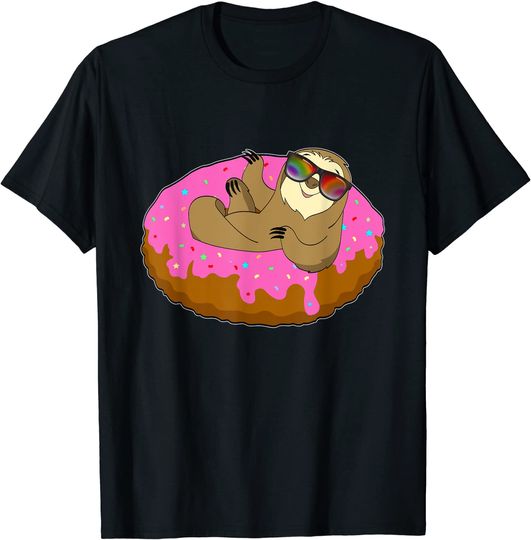 Discover T Shirt Engraçadas Preguiça e Donut | Camisete Manga Curta para Homem e Mulher