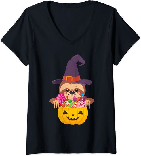 Discover T-shirt Camisete de Mulher com Decote Em V Preguiça e Balão de Ar Quente