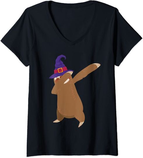 Discover T-shirt Camiseta de Mulher com Decote em V Preguiça Dab