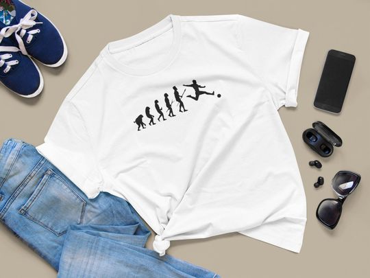 Discover Evolução de Futebol | T-shirt Camiseta Unissexo Manga Curta