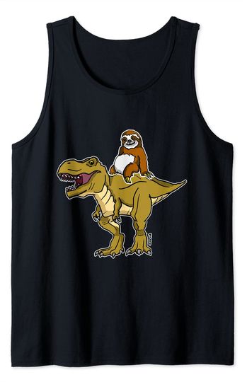 Discover Dinossauro e Preguiça | T-shirt Camisola sem Mangas para Homem e Mulher