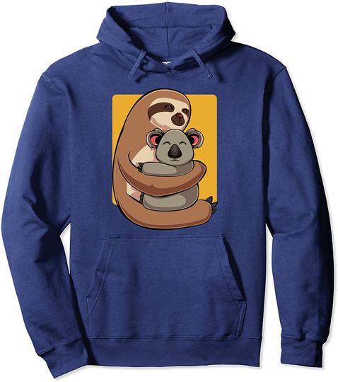 Discover Hoodie Sweater Unissexo com Capuz Preguiça E Coalas Animais Do Zoológico