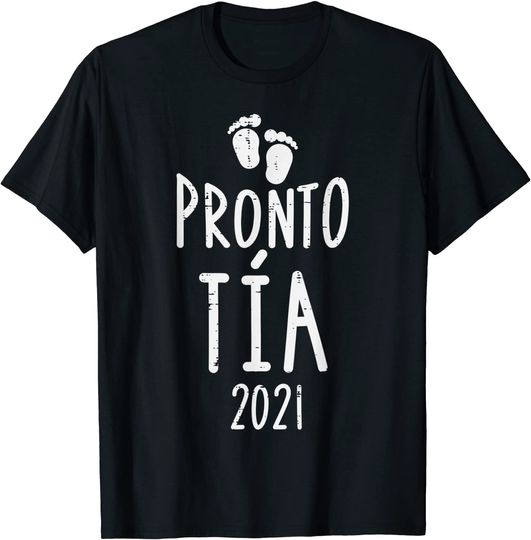 Discover T-shirt para Homem e Mulher Pronto Nova Tia 2021 Futuro Anúncio Gravidez