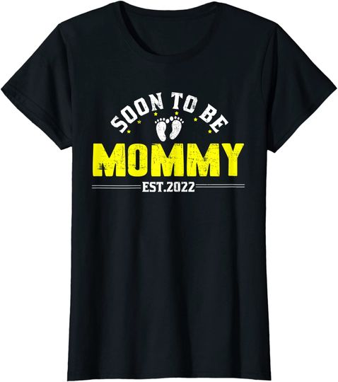 Discover T-shirt para Mulher Será Mommy 2022 Gravidez do Bebê Revela Camiseta