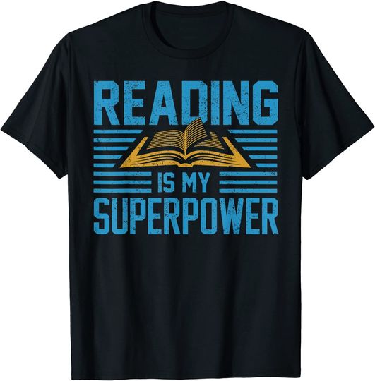 Discover T-Shirt Camisete Manga Curta para Homem e Mulher Ler É Meu Superpoder Presente Ideal para Amantes de Livros