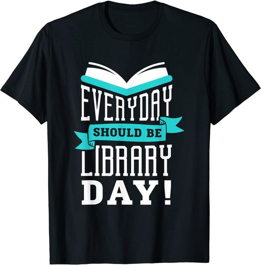 Discover T-Shirt Camiseta Manga Curta para Homem e Mulher Presente para o Dia da Biblioteca Escolar