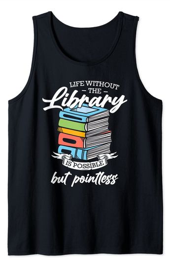 Discover T-shirt Camisola sem Mangas para Homem e Mulher Presente Ideal para Amantes de Livros Biblioteca