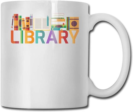 Discover Mug Caneca de Cerâmica Clássica Biblioteca Presente Ideal para Amantes de Livros