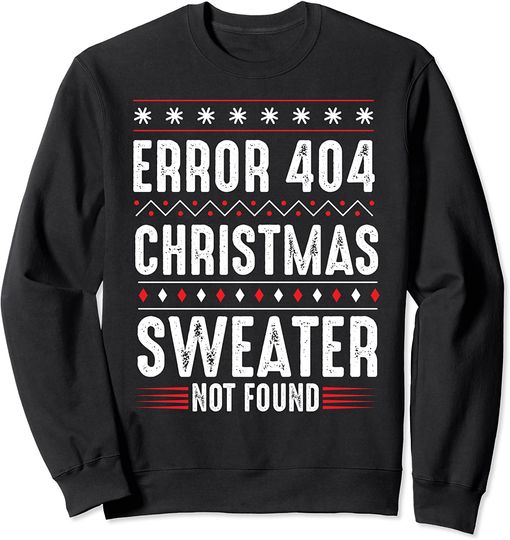 Discover Suéter Sweatshirt Unissexo Vintage Error 404 Presente de Natal para Computadores
