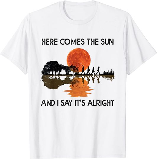 Discover T-shirt Here Comes The Sun And I Say It's Alright com Guitarra