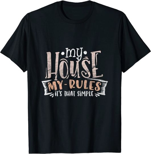 Discover T shirt Camisete Manga Curta para Homem e Mulher Presente Ideal para Dona de Casa Minha Casa Minhas Regras É Simples Assim