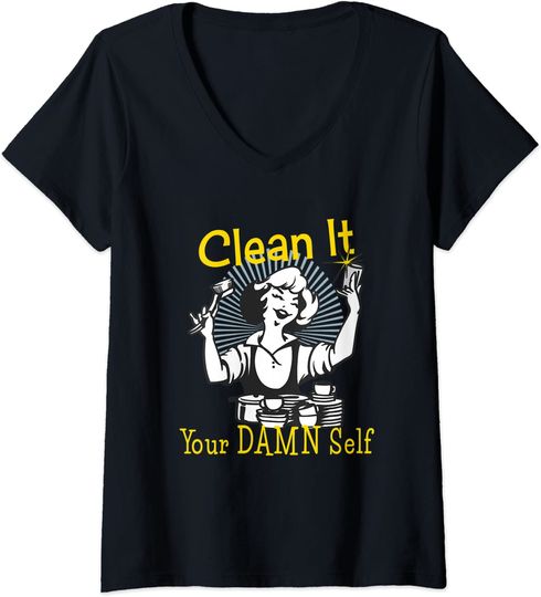 Discover Dona de Casa Feliz | T-shirt Camiseta de Mulher Decote em V