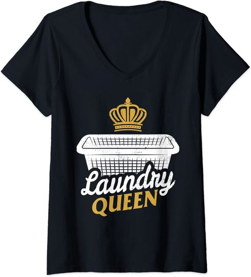 Discover Rainha da Lavanderia Dia de Dona de Casa | T shirt Camisete de Mulher Decote em V