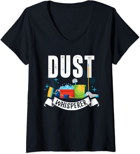 Discover Dust Whisperer Presente para Dona de Casa | T shirt Camisete de Mulher Decote em V