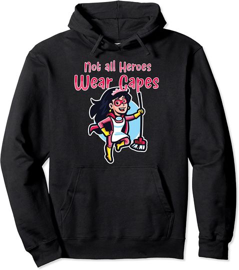 Discover Hoodie Engraçada Nem Todos Os Heróis Usam Capas Herói Dona de Casa | Sweater com Capuz para Homem e Mulher