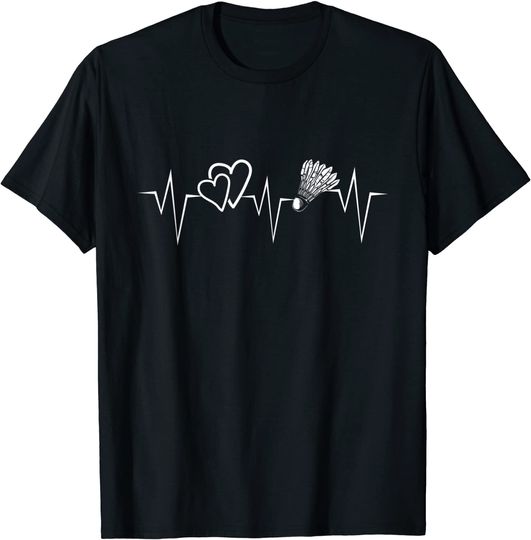 Discover Camiseta T-shirt Batimento de Coração com Badminton