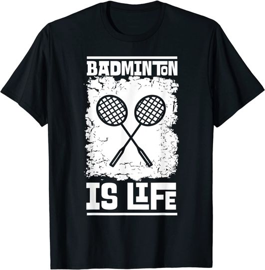 Discover T shirt Camiseta Manga Curta Masculino Feminino Presente para Amantes de Esporte Badminton É Vida