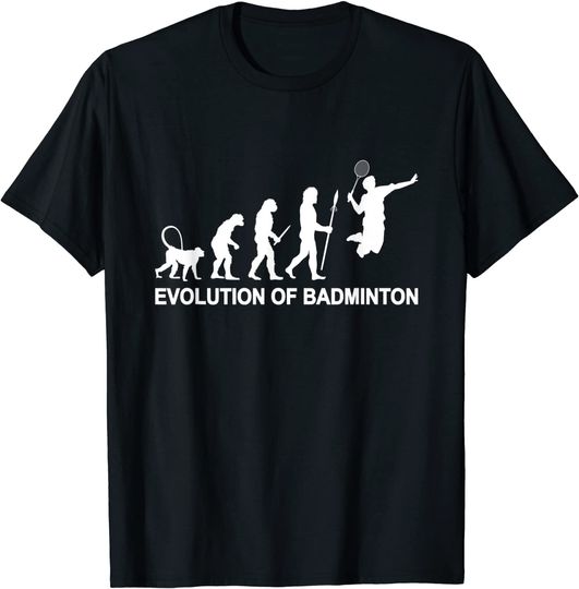 Discover T-shirt Camisete Manga Curta para Homem e Mulher Evolução de Jogador de Badminton